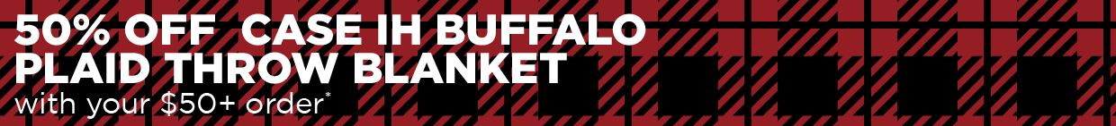 Half off Case IH Buffalo Plaid Throw Blanket w/ Purchase of $50 or More